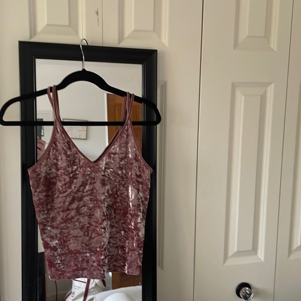 AMERICAN EAGLE Cropped Purple Velvet Tank Top Size M - Picture 5 of 5